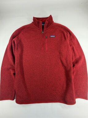 Patagonia Better‎ Sweater Quarter Zip Fleece Pullover Heather Red Mens XL Hike